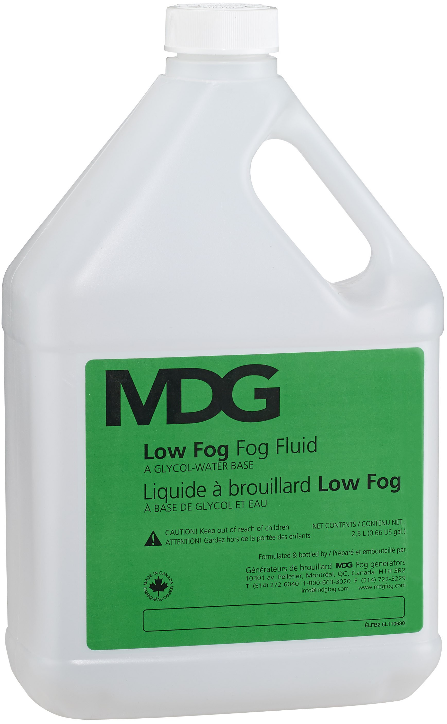 Liquide pour machine à fumée lourde - fumée basse - fumée refroidie - MDG - LOW FOG FLUID - PARIS